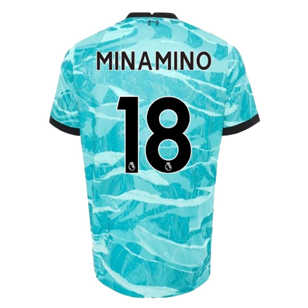 Camiseta Liverpool NO.18 Minamino Replica Segunda Ropa 2020/21 Azul